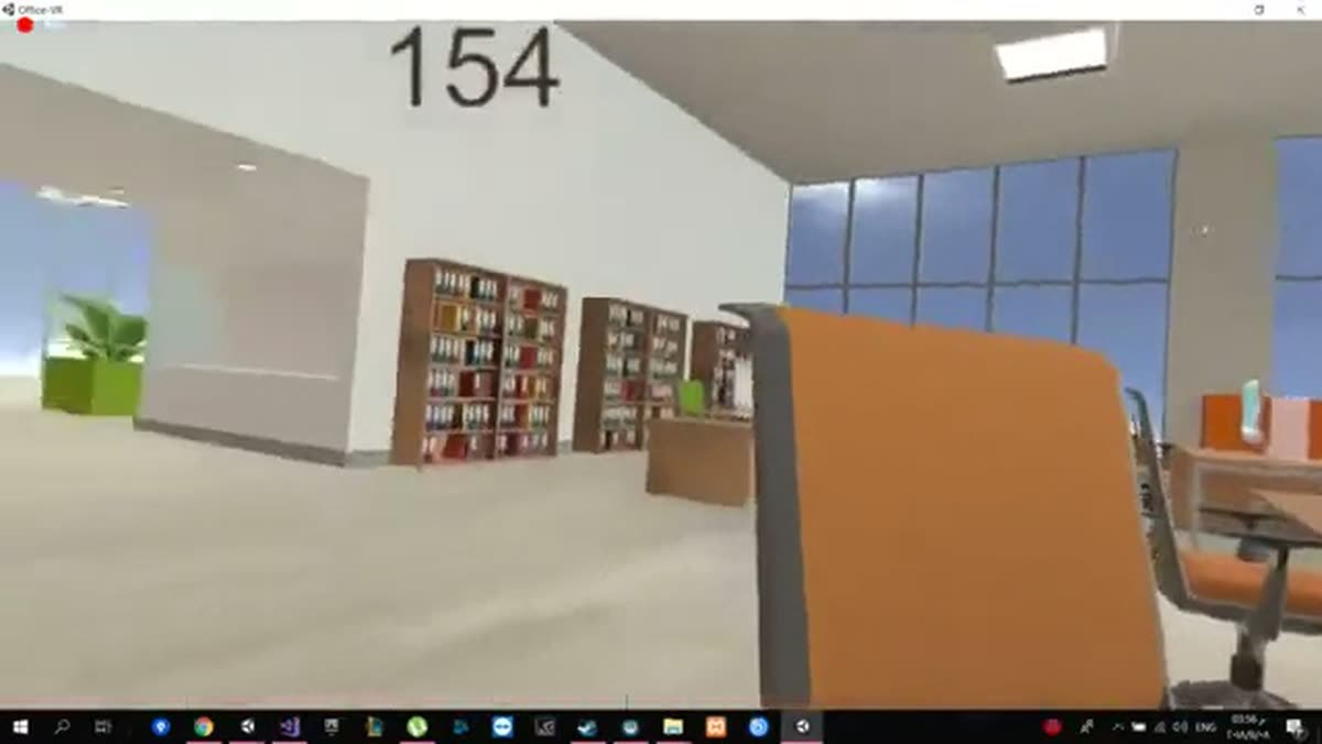 Capture from The Office VR training simulation showing an office interior.
