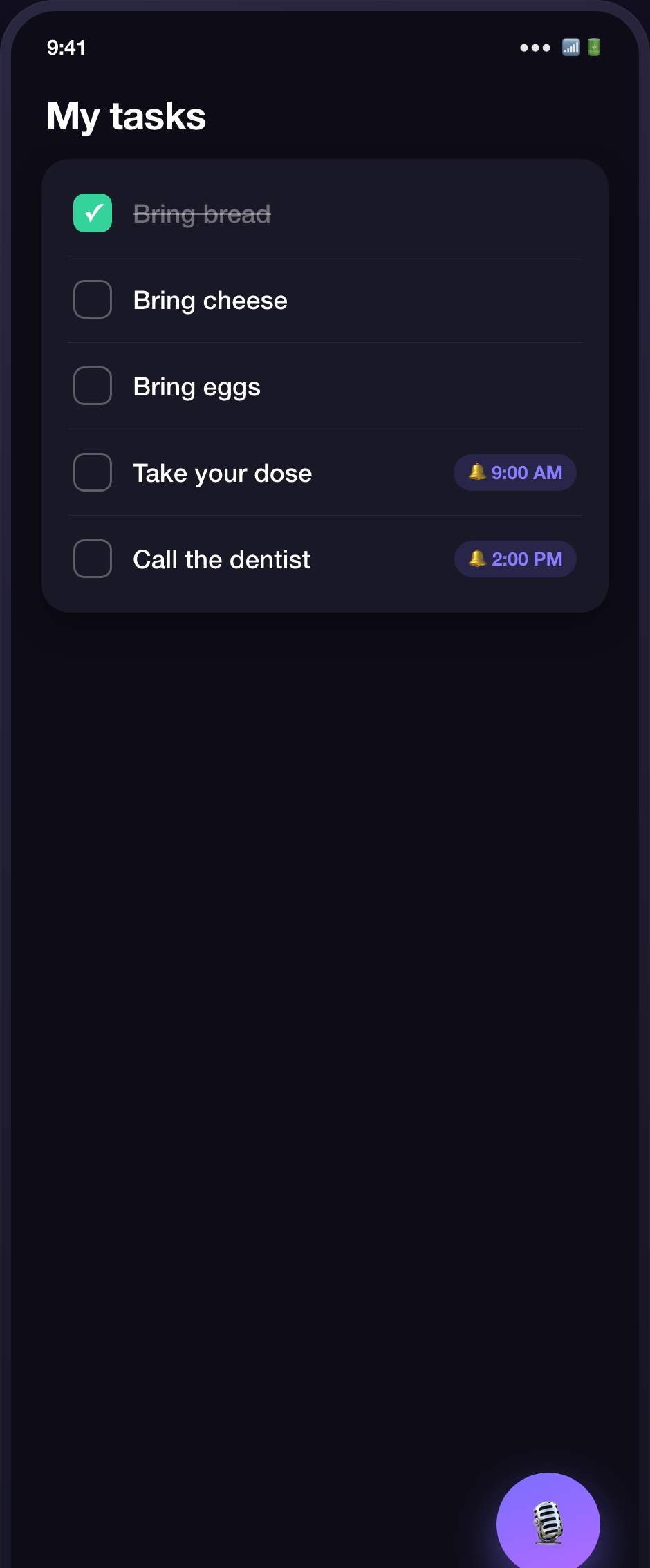 Tasks and reminders